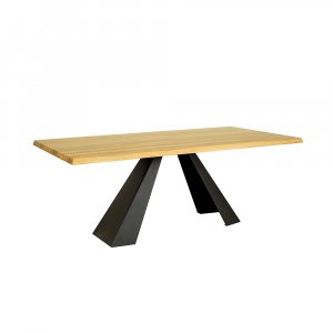 Jedálenský stôl dub masív s kovovými nohami N-958