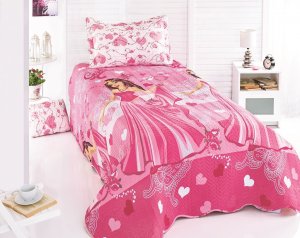 Prikrývka na posteľ s dievčenským vzorom N-784