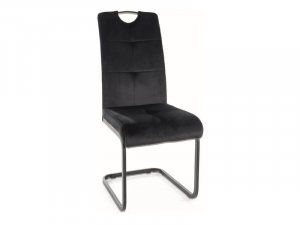 Jedálenská čalúnená čierna stolička N-924