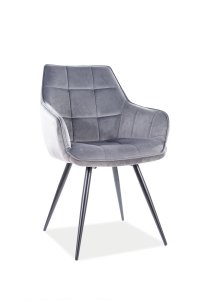 Jedálenské čalúnené sivé  kreslo/stolička N-965