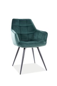 Jedálenské čalúnené zelené  kreslo/stolička N-965