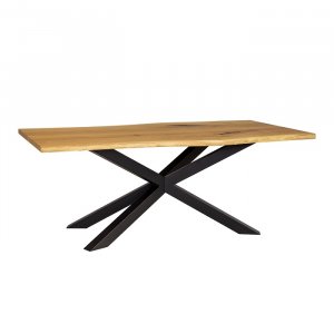 Jedálenský stôl dub masív s kovovými nohami