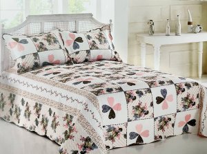 Prikrývka na posteľ s farebným prírodným vzorom N-782