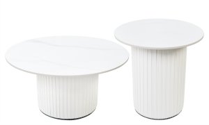 Luxusné konferenčné keramické stolíky biele - sada 2 ks   N-853