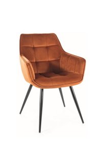 Jedálenské čalúnené oranžové   kreslo/stolička N-965