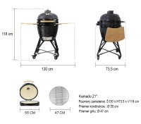 Keramický gril Kamado 21" zelený  vonkajší priemer - 55 cm        N-507